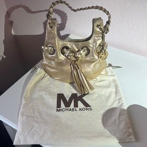 Michael Kors gold shoulder purse